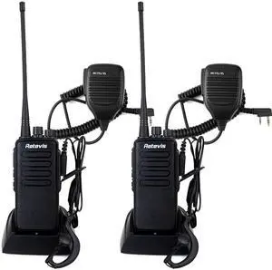 Retevis RT1 Long Range 2 Way Radios,High Power 2 Way Radio with 3000mAh Rechargeable,Emergency Alarm,Professiobnal Walkie Talkie for Hunting Security School(2 Pack)