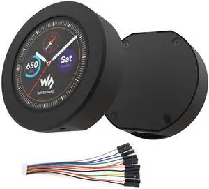 RP2040 MCU Board Onboard 1.28inch Round Touch LCD with CNC Metal Case, 240×240 Pixels 65K IPS LCD Display, Accelerometer and Gyroscope Sensor, Type-C Connector 6 × GPIO Pin via SH1.0 Connector