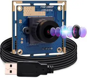 1080P USB Camera Module Wide Angle High Speed 3.6mm Lens PC Camera for Computer Mini UVC USB2.0 Lightburn Camera OV2710 USB Security Camera High Frame 100fps Web Camera Board for Raspberry Pi