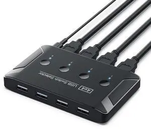 chenyang USB 2.0 KVM Sharing Switch Selector 4 Computers Sharing 4 USB Devices for Keyboard Mouse Scanner Printer