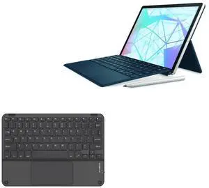 BoxWave Keyboard Compatible with HP Chromebook x2 Detachable (11 in) - SlimKeys Bluetooth Keyboard with Trackpad, Portable Slim TouchPad - Jet Black