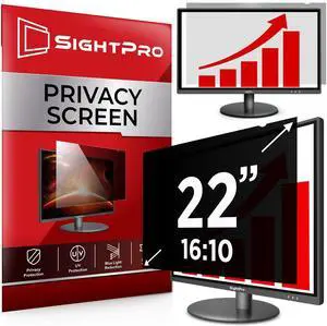SightPro 22 Inch 16:10 Computer Privacy Screen Filter for Monitor - Privacy Shield and Anti-Glare Protector