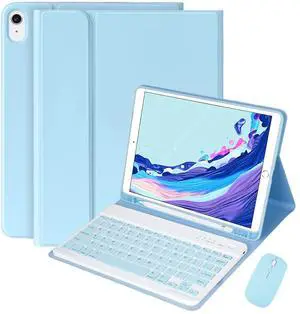 Slim Candy Detachable Magnetic Keyboard with Pencil Holder for iPad 10.2 inch, iPad 9th/8th/7th Gen/Air3/Pro10.5 - Sky Blue