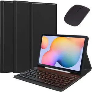 kaidisen Keyboard Case Mouse for Galaxy Tab S9 11 inch/Tab S9 FE 10.9 inch/Tab S8 11 inch/Tab S7 11", Detachable Cute Color Keyboard Case Support S Pen ChargingBlack