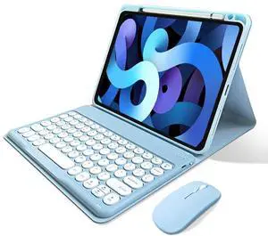 kaitesi Keyboard Case Compatible with iPad Mini A17 Pro/iPad Mini 6th Generation Case with Keyboard Mouse Magnetically Detachable Color Keyboard (Blue)