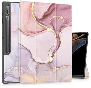 Mektron Tablet Case for Samsung Tab S9 Ultra 14.6 Inch 2023 Model X910/X916/X918,Built-on Pencil Holder Hard Cover with Auto Wake/Sleep, Multi-Angle Stand for Galaxy Tab S9 Ultra 14.6,Pink Marble