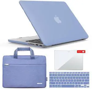 IBENZER Compatible with MacBook Pro 13 Inch Case 2015 2014 2013 end 2012 A1502 A1425, Hard Shell Case with Bag & Keyboard Cover & Screen Film for Old Version Mac Pro 13, Serenity Blue, R13-SRL+3SP