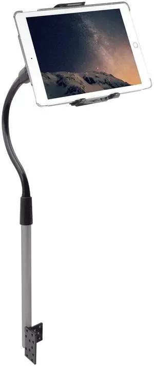 Macally Car Seat Rail Mount - Super Secure Tablet and Phone Holder for Car, Truck, and Any Vehicle - Adjustable Gooseneck iPad Mount - Works With All iPad, iPhone, Tablets