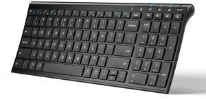 iClever BK10 Bluetooth Keyboard, Universal Bluetooth 5.1 Wireless Keyboard with Number Pad, Ergonomic Design, Multi-Device Compatibility, Stable Connection for Mac, iPad, iPhone, Android, Windows