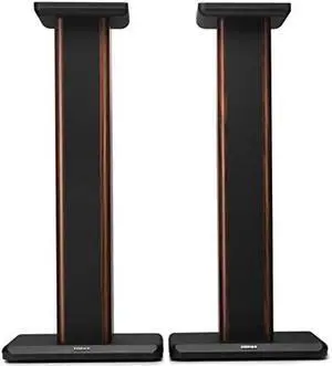 Edifier S2000MKIII Floor Speakers Stands, Heavy Duty 25.7 Inch Hollowed Speaker Supports, Floorstanding Wood Grain Audio Stand for Home Theater, Easy Assembly - Brown (Pair)