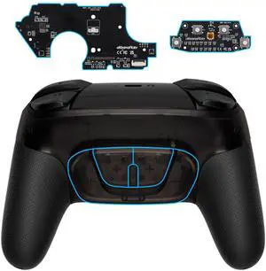 eXtremeRate Back Buttons Attachment for Nintendo Switch Pro Controller, Clear Black Back Paddles Programable RISE4 Remap Kit for Switch Pro Controller - Controller NOT Included