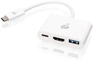 IOGEAR USB-C to 1 to 3 Adapter - 1 HDMI Out - 1 USB A Out - 1 USB-C - 100W Power - 4K@30Hz - MacBook Pro - iMac - Chromebook - More Type-C - GUC3C3H