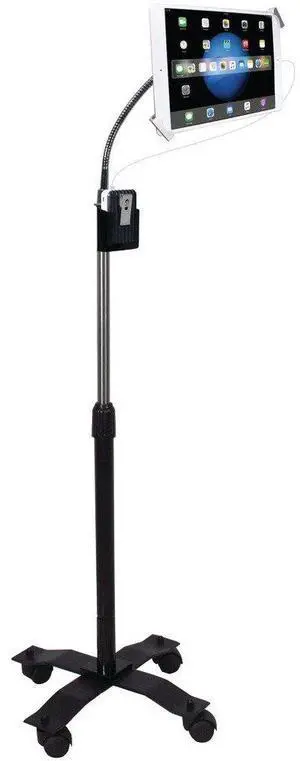 Gooseneck Floor Stand - CTA Compact Security Gooseneck Floor Stand for Tablets with Lock and Key Security System for iPad 7th/ 8th/ 9th Gen 10.2", iPad Pro 12.9", and Surface Pro 4 (PAD-SCGS)
