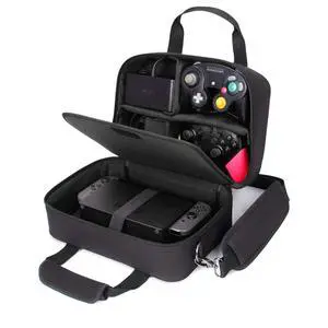 USA Gear Sling Bag Compatible with Nintendo Switch 2, Dock Station, Gamecube / Pro Controller, Joy Cons & more Nintendo Switch 2 Accessories - Customizable Interior, Shoulder Strap - Black