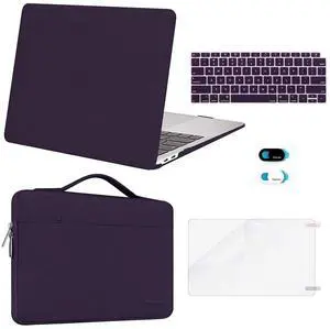 MOSISO Compatible with MacBook Air 13 inch Case M1 Chip 2021 2020 2019 2018 Release A2337 A2179 A1932 Retina Display, Plastic Hard Shell Case&Bag&Keyboard Skin&Webcam Cover&Screen Film,Lavender Purple
