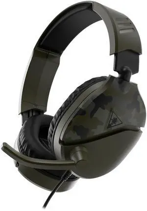 Turtle Beach Recon 70 Multiplatform Gaming Headset for Xbox Series X|S, Xbox One, PS5, PS4, PC & Mobile w/ 3.5mm Wired Connection - Flip-to-Mute Mic, 40mm Speakers, Lightweight Design, Green Camo