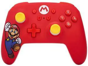 PowerA Wireless Nintendo Switch Controller - Mario Joy, AA Battery Powered (Battery Included), Pro Controller for Switch, Advanced Gaming Buttons, Officially Licensed by Nintendo