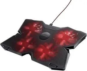 Trust Gaming GXT 278 Yozu Laptop Cooling Stand, Cooler for 17.3 inch Laptops, Height Adjustable Stand, 4 Illuminated Fans, Adjustable Fan Speed - Black