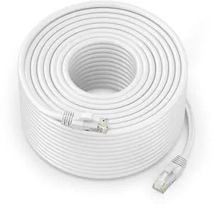 Maximm Cat 6 Ethernet Cable 300 Ft,Cat6 Cable, LAN Cable, Internet Cable, Patch Cable and Network Cable - UTP (White) 300 Feet ethernet Cord