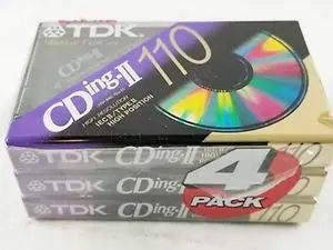 TDK Cding-ii 110 4 Pack Cassette Tapes High Bias
