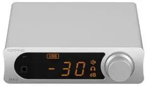 Topping MX3s Amplifier 62W x 2 Class D Power amp Subwoofer Out 700mW x 2 Headphone amp 24-bit/192kHz AKM USB C DAC Bluetooth SupportSilver