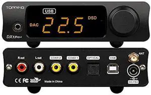 Topping DX3 Pro+ ES9038Q2M Bluetooth 5.0 LDAC Audio Decoder DSD512 DAC AMP NFCA Headphone Amplifier Pre Amplifier (Black)