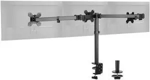 SIIG Articulating Triple Monitor Desk Mount Desk Mount, Black (CE-MT0R12-S3)