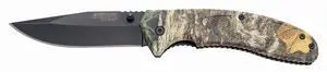 Bear Edge Zytel Sideliner, 3.5 440 High Carbon Stainless Steel Blade, Camoflauge Zytel Handles, Assisted Opening with Reversible Pocket Clip (61106)