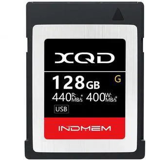 INDMEM XQD 128GB Memory Cards, 5X Tough MLC XQD Flash Memory Cards High Speed G Series| Max Read 440MB/s, Max Write 400MB/s