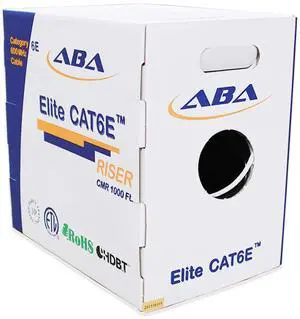 CAT6E Riser (CMR), 1000ft, UTP 24AWG, Solid Bare Copper, 600MHz, UL Certified, Easy to Pull (Reelex II) Box, Bulk Ethernet Cable in White