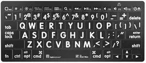 Logickeyboard BT Wireless with Large Print * for iPad and Mac * White Letters on Black Keys * p/n LKBU-LPWB-BTON-US