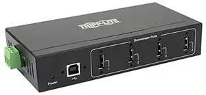 Tripp Lite 4-Port USB 2.0 Hub, Industrial Grade Hub USB 2.0, 15 kv ESD Immunity, Industrial USB 2.0 Hub with 4 Ports, Metal Housing Build, Wall/DIN Mounting (U223-004-IND-1)