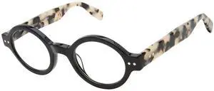 Scojo New York Bleeker Street Reading Glasses, Handmade Scratch Resistant Readers for Women and Men, Black/Vanilla Tortoise - 2.50x