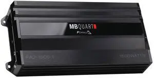 MB Quart Formula 1,500 Watt 1 Ohm Stable Mono Full Range Class Q1 Car Audio Mobile Amplifier with Bass Remote, FA2-1500.1, Black