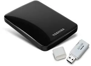 Toshiba Canvio Connect Portable External Hard Drive 2TB with USB 2.0 Flash Drive 32GB