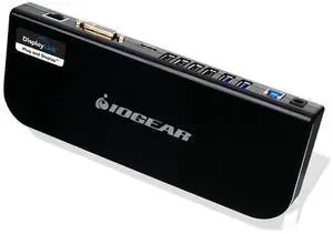 IOGEAR USB 3.0 9 in 1 Universal Docking Station - Dual Monitor with HDMI n DVI/VGA - 2 x USB 3.0 - 4 x USB 2.0 - Gigabit Ethernet - 3.5mm Audio Out - Laptop - Ultrabook -PCs - Mac - More - GUD300