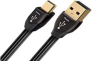 AudioQuest 0.75m Pearl Micro-USB Cable - USB A to Micro-USB B, 2.0, Male/Male, Black - USB Cable for Computers, Smartphones, Tablets