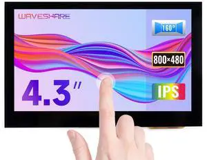 Waveshare 4.3inch Capacitive Touch Screen LCD Compatible with Raspberry Pi 5/4B/3B+/3A+/2B/B+/A+/Zero/Zero W/WH/Zero 2W CM3+/4 800×480 Resolution HDMI IPS Supports Jetson Nano/Windows