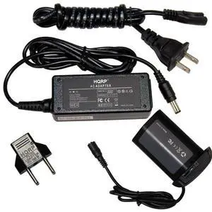 HQRP AC Power Adapter Kit Compatible with Canon ACK-E4 ACKE4 EOS-1D Mark III, EOS-1Ds Mark III, EOS-1D X, EOS-1D C, EOS-1D Mark IV Digital Camera, DR-E4 LP-E4 NP-E3, 1DX Mark II + Euro Plug Adapter