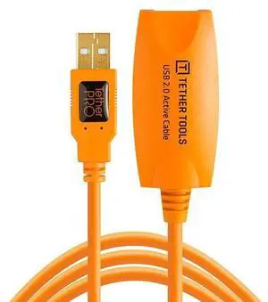 Tether Tools TetherPro USB 2.0 to USB Female Active Extension Cable Cable | for Fast Transfer Between Camera and Computer | High Visibility Orange | 16 Feet (5 m)