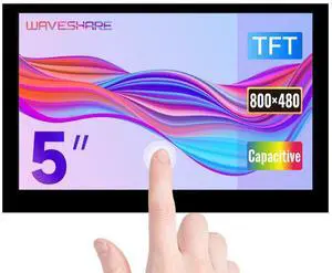 waveshare 5inch Capacitive Touch Display Compatible with Raspberry Pi 5/4B/3B+/3A+/3B/2B/B+/A+/CM3/3+/4 800×480 Resolution DSI Interface