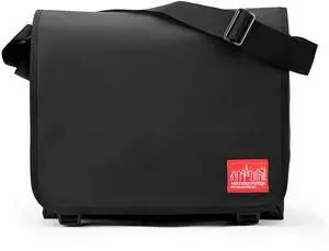 Manhattan Portage Deluxe Computer Bag (LG) with Adjustable Strap Water Resistant Zippered Compartment 1000D Cordura for Work College Travel (Black)