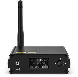 1Mii LDAC Hi-Res Bluetooth HiFi Receiver, Bluetooth 5.1 Audio Adapter w/Audiophile DAC/AptX HD/LL/AAC for Home Stereo, AV Receiver or Amplifier, OLED Display & Optical AUX Output,USB Input, EQ Mode