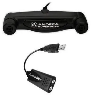 Andrea Communications C1-1021450-100 USB-SA External Digital USB Sound Card with Array2S Microphone Bundle