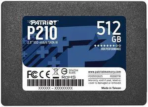 Patriot P210 512GB Internal SSD - SATA 3 2.5" - Solid State Drive - P210S512G25