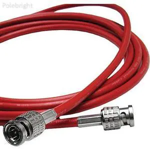 100' L-3CFW RG59 HD-SDI Coaxial Cable with Male BNCs (Red) - Polebright update