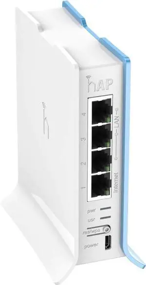 Mikrotik hAP lite TC Home Access Point 2.4 GHz Dual Chain with 4X Ethernet Ports and USB Power Supply Tower case