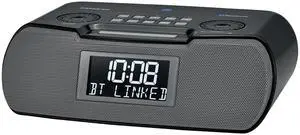 Sangean RCR-20 AM/FM Clock Radio with Bluetooth, Aux-in, USB Phone Charging, Digital Tuning, Battery Backup, Black