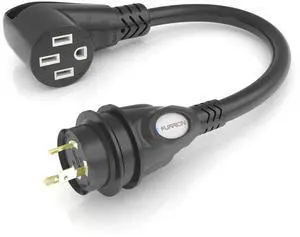 Furrion FP5230R-SB Pigtail Adapter 50A RV Connector to 30A Marine Plug - RV