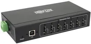 Tripp Lite 7-Port USB 2.0 Hub, Industrial Grade Hub USB 2.0, 15 kv ESD Immunity, Industrial USB 2.0 Hub with 7 Ports, Metal Housing Build, Wall/DIN Mounting (U223-007-IND-1)